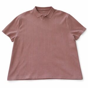 ASOS Design Men’s Knit Polo Shirt 2XL Pink Mauve Textured Short Sleeve Cotton